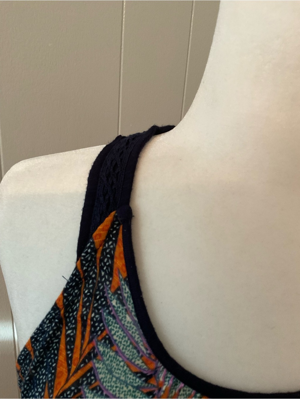 Cable & Gauge Orange Tropical Floral Racerback Tank - Picture 3 of 9